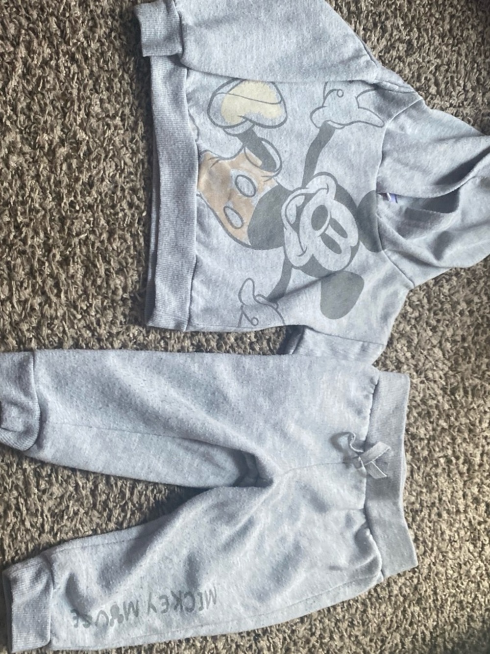 Disney Mickey Mouse Gray Kids Sweatshirt & Jogger Set